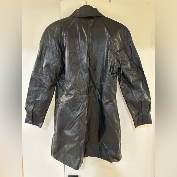 Zara Faux Leather Long Sleeve Mini Dress Black M - Picture 4 of 5